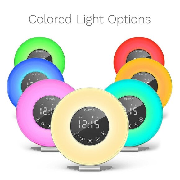 HomeLabs Sunrise Alarm Clock Digital 6 Color LED and ASMR Nature Sound Function - Picture 4 of 7